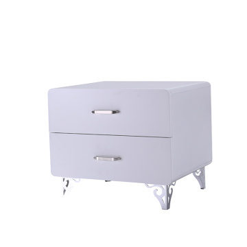 Bedroom Furniture 3 Drawer Bedside Table Silver Mirror Nightstand for Home Hotel